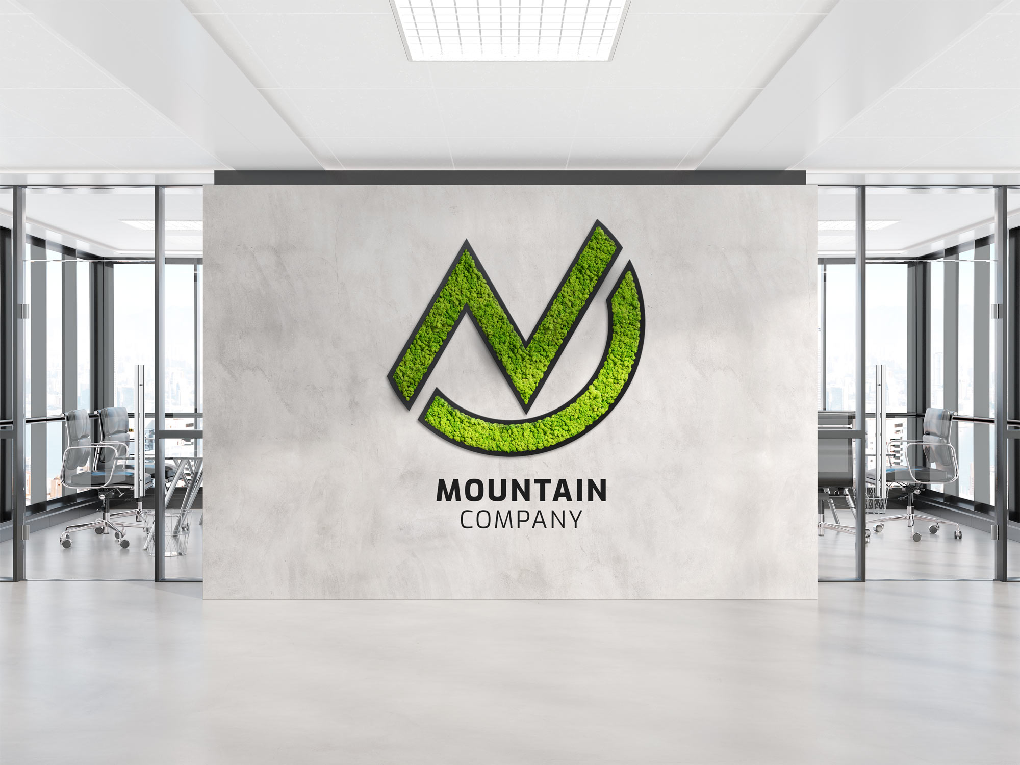 Islandmoos Logos / Schriften - Hartschaum schwarz - mit Rahmen